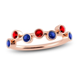 Juliette Maison Natural Ruby & Natural Blue Sapphire Ring 10K Rose Gold