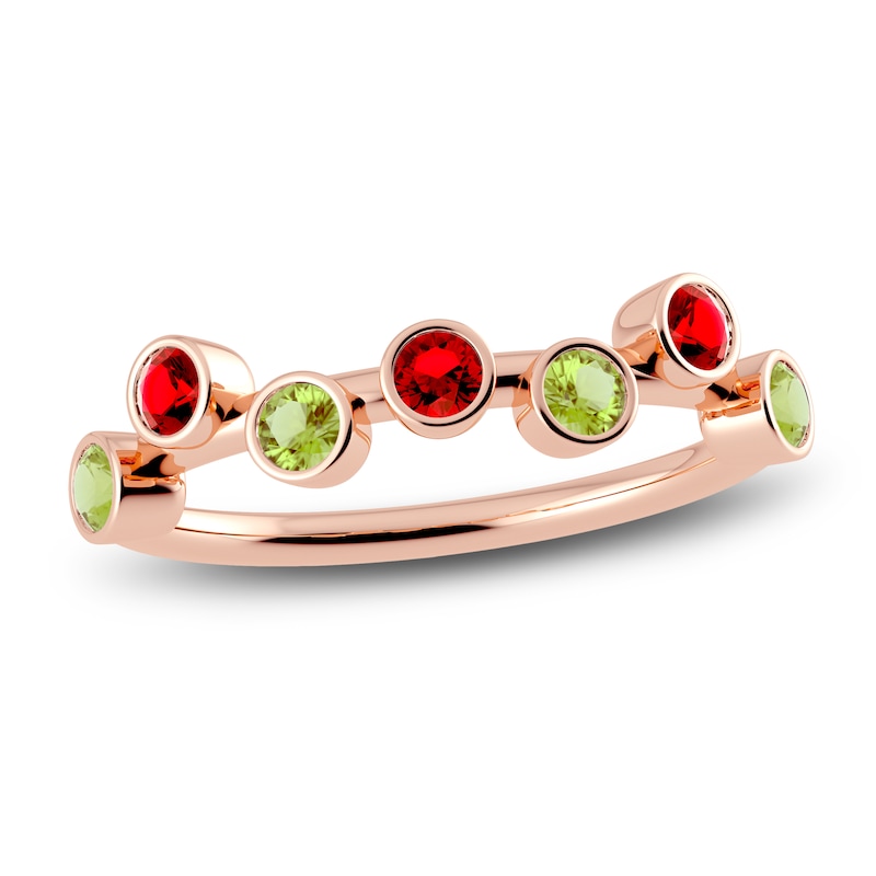 Main Image 1 of Juliette Maison Natural Ruby & Natural Peridot Ring 10K Rose Gold