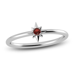 Juliette Maison Natural Garnet Starburst Ring 10K White Gold