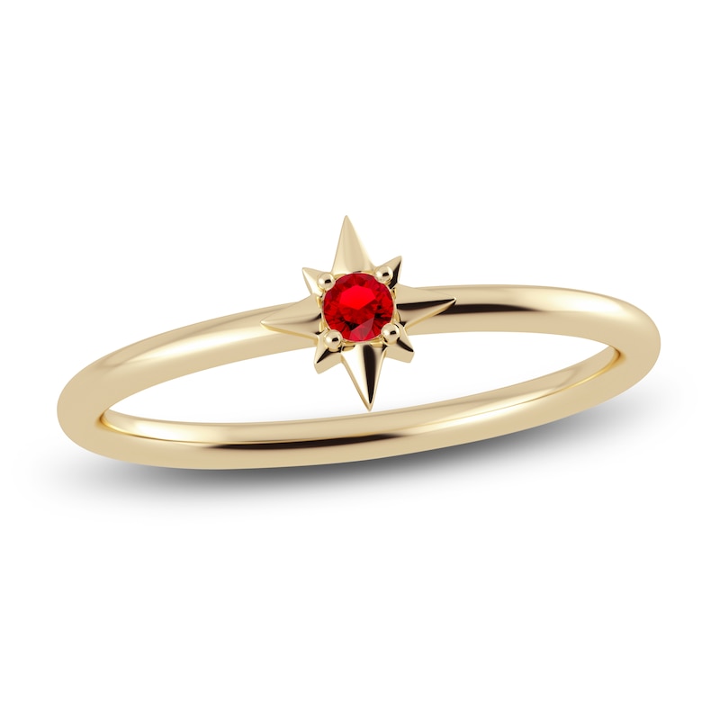 Main Image 1 of Juliette Maison Natural Ruby Starburst Ring 10K Yellow Gold