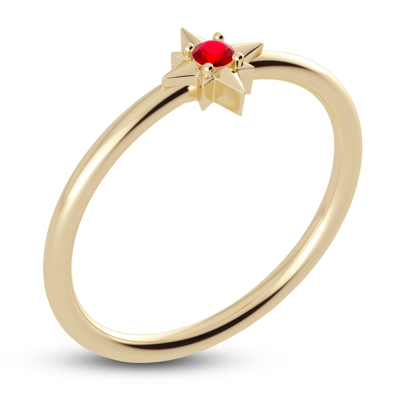 Main Image 2 of Juliette Maison Natural Ruby Starburst Ring 10K Yellow Gold