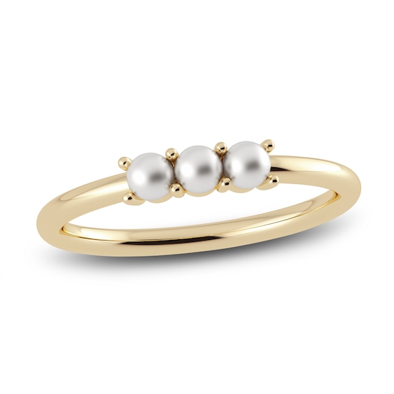 Juliette Maison Freshwater Cultured Pearl Trio Ring 10K Yellow Gold