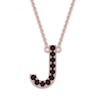 Thumbnail Image 1 of Juliette Maison Black Diamond Station Name Necklace 1/4 ct tw Round 10K Rose Gold