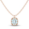 Thumbnail Image 1 of Juliette Maison Natural Aquamarine Pendant Necklace 10K Rose Gold
