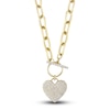 Thumbnail Image 1 of Shy Creation Diamond Heart Toggle Necklace 1/2 ct tw 14K Yellow Gold 18" SC55022370
