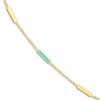 Thumbnail Image 2 of Bar Station Necklace Turquoise Enamel 14K Yellow Gold