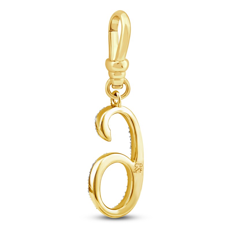 Charm'd by Lulu Frost Diamond Number 6 Charm 1/8 ct tw Pavé Round 10K Yellow Gold