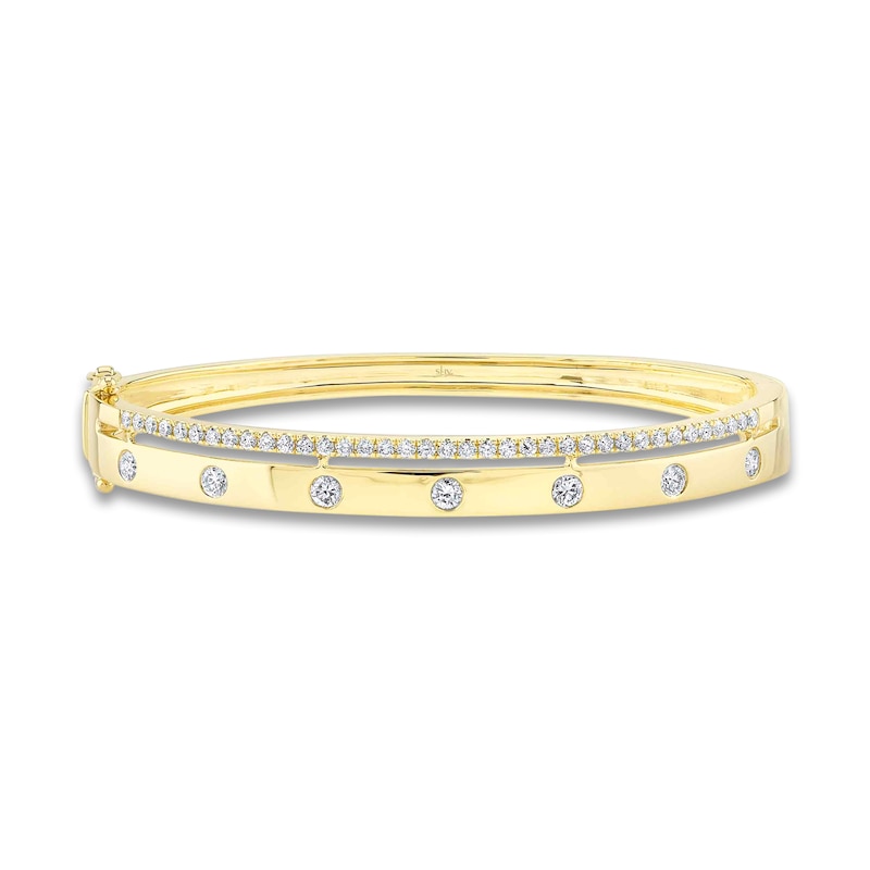 Main Image 1 of Shy Creation Diamond Bangle Bracelet 1 ct tw Round 14K Yellow Gold SC55020587V2ZS