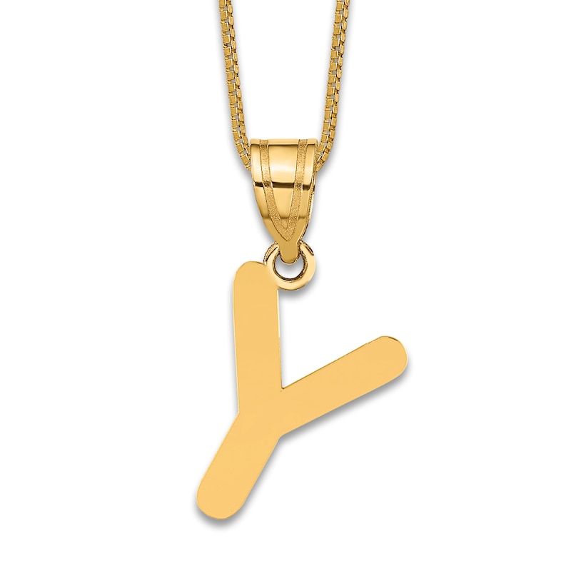 Main Image 1 of Initial Y Necklace 14K Yellow Gold 18&quot;