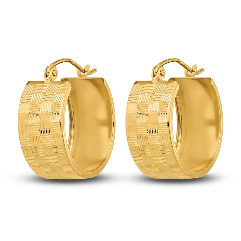 Twisted Hoop Earrings 14K Yellow Gold 19mm