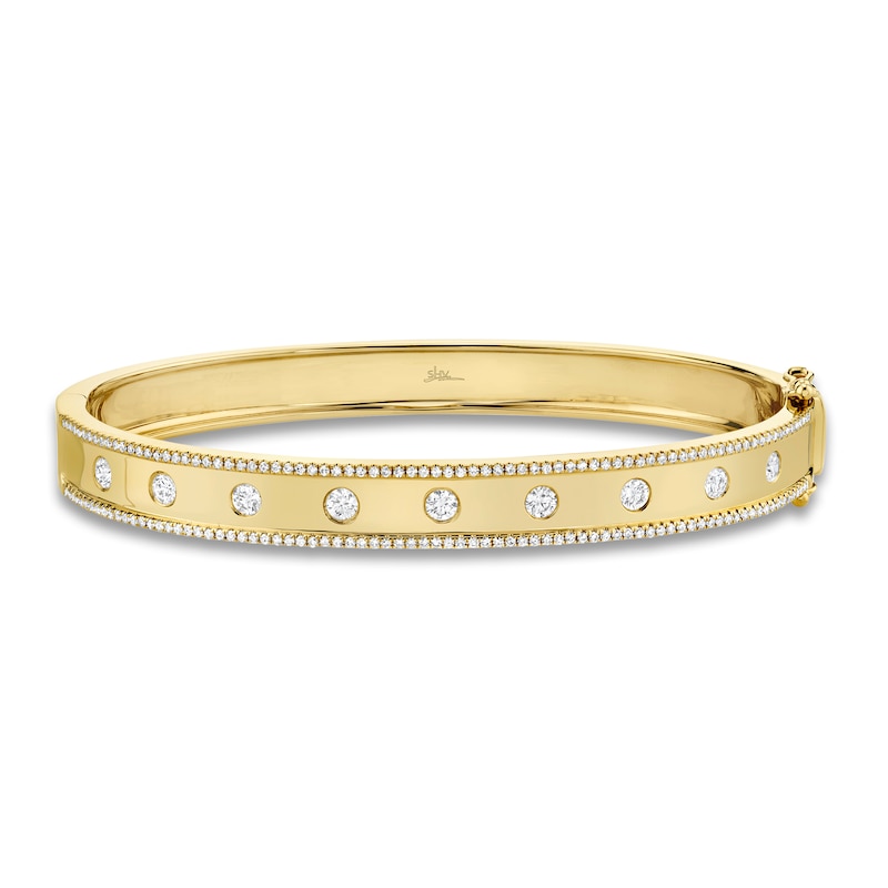 Main Image 1 of Shy Creation Diamond Bangle Bracelet 7/8 ct tw Round 14K Yellow Gold SC55004145ZS