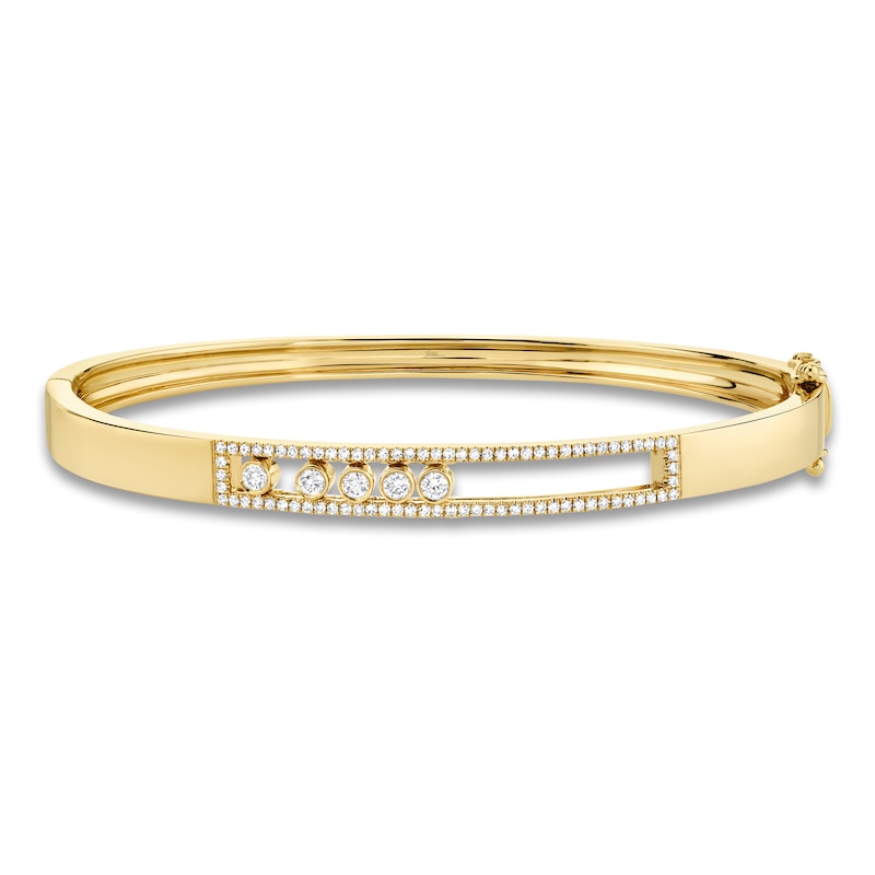 Shy Creation Diamond Bangle Bracelet 3/8 ct tw Round 14K Yellow Gold SC55005390ZS