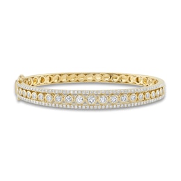 Shy Creation Diamond Bangle Bracelet 2 3/8 ct tw Round 14K Yellow Gold SC55023654ZS