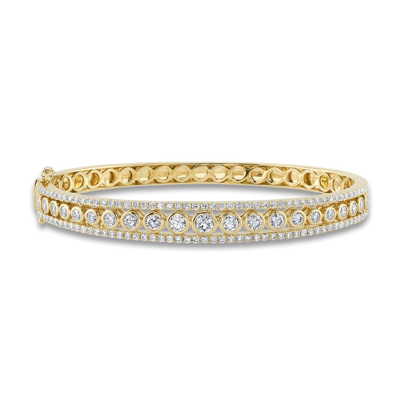 Main Image 1 of Shy Creation Diamond Bangle Bracelet 2 3/8 ct tw Round 14K Yellow Gold SC55023654ZS