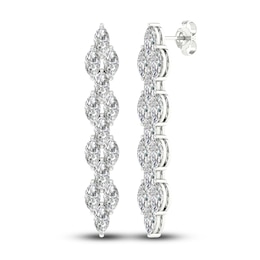 Lab-Grown Diamond Dangle Earrings 5-1/5 ct tw Marquise 14K White Gold