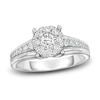 Thumbnail Image 1 of Diamond Halo Engagement Ring 1/2 ct tw Round 14K White Gold