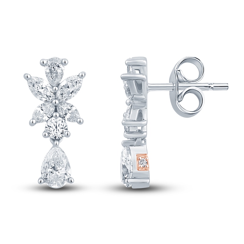 Main Image 1 of Pnina Tornai Diamond Dangle Earrings 1-1/4 ct tw Pear/Marquise/ Round 14K White Gold
