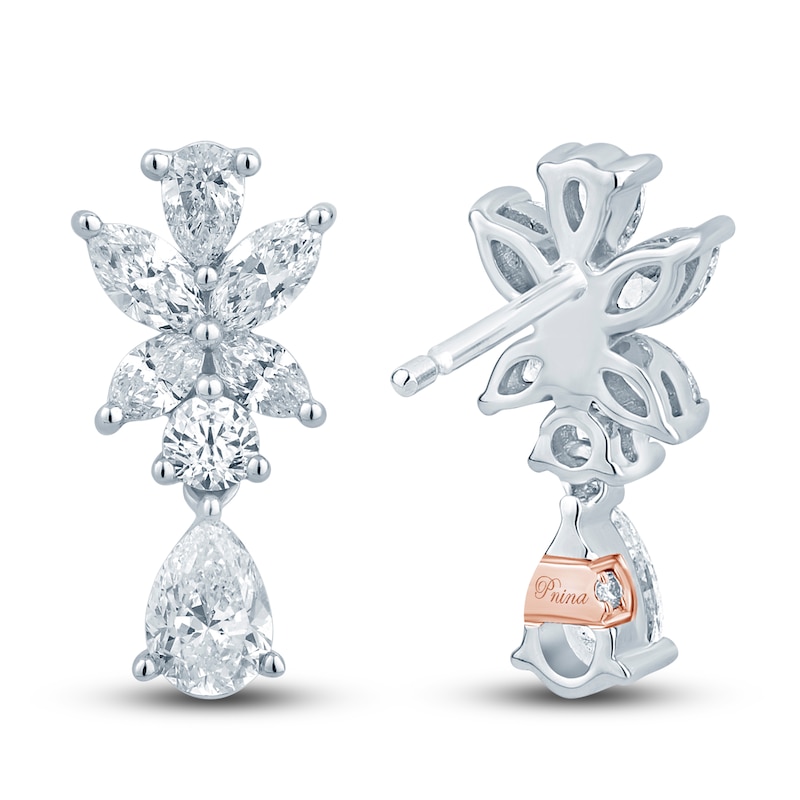 Main Image 2 of Pnina Tornai Diamond Dangle Earrings 1-1/4 ct tw Pear/Marquise/ Round 14K White Gold