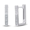 Thumbnail Image 1 of Kallati Diamond Hoop Earrings 1/4 ct tw Round/Baguette/Princess 14K White Gold