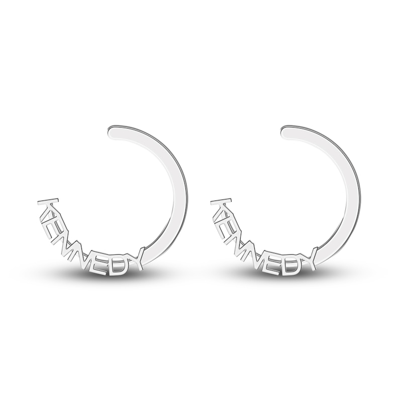 Engravable High-Polish Circle Hoop Earrings Sterling Silver 43mm