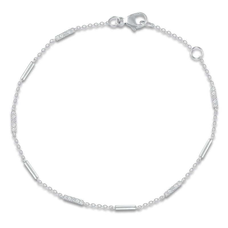 Main Image 1 of Diamond Bracelet 1/8 ct tw Round 10K White Gold 7"
