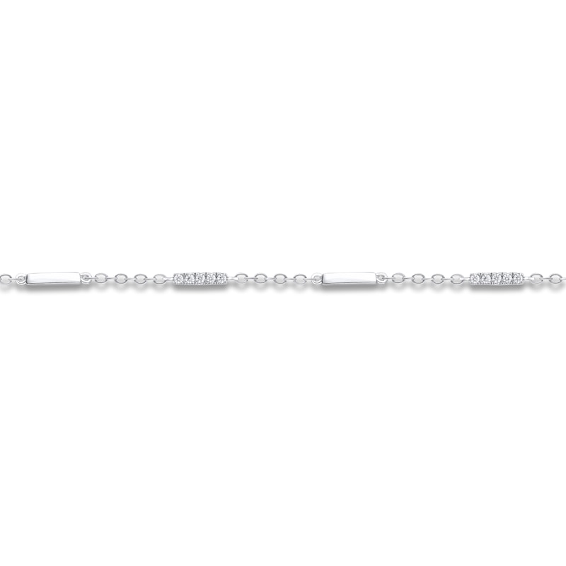 Main Image 2 of Diamond Bracelet 1/8 ct tw Round 10K White Gold 7"
