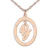 Thumbnail Image 0 of Diamond Initial Pendant Necklace 1/20 ct tw Round 14K Rose Gold 18"