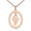 Thumbnail Image 1 of Diamond Initial Pendant Necklace 1/20 ct tw Round 14K Rose Gold 18"