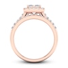 Thumbnail Image 4 of Diamond Bridal Set 1-1/4 ct tw Princess/Round 14K Rose Gold