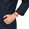 Thumbnail Image 5 of Y-Knot Men's Woven Black Leather Bracelet 14K Yellow Gold 9"