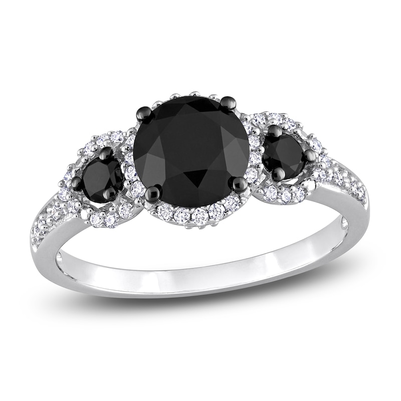 Main Image 1 of Diamond 3-Stone Engagement Ring 2 ct tw Round 14K White Gold