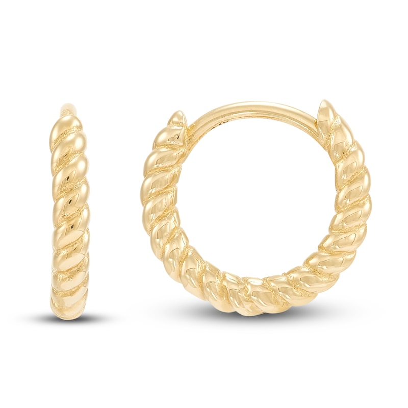 Main Image 2 of Children's Twisted Huggie Hoop Earrings 14K Yellow Gold
