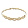 Thumbnail Image 1 of Italia D'Oro Hollow Braided Bracelet 14K Yellow Gold 7.5"