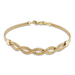 Italia D'Oro Hollow Braided Bracelet 14K Yellow Gold 7.5"