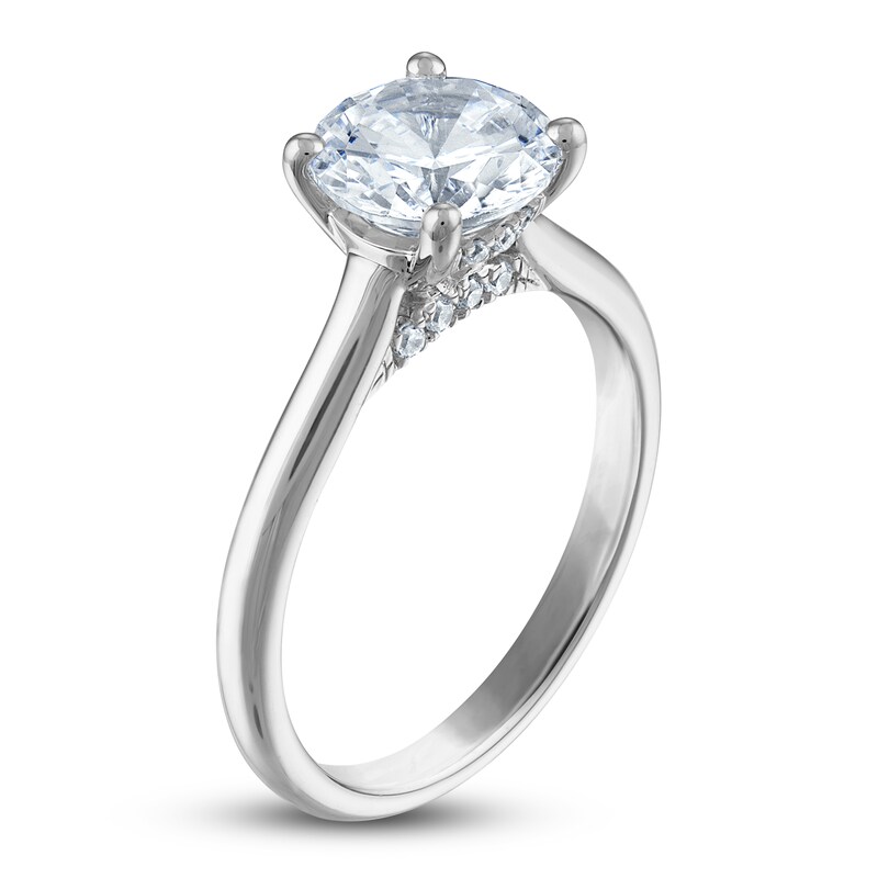 Main Image 2 of Lab-Grown Diamond Solitaire Engagement Ring 2 ct tw Round Platinum