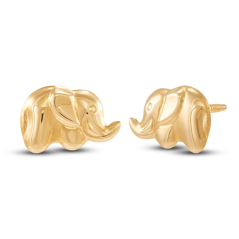 Main Image 1 of Children's Elephant Stud Earrings 14K Yellow Gold