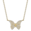 Thumbnail Image 1 of Shy Creation Diamond Butterfly Necklace 1/8 ct tw Round 14K Yellow Gold 18" SC55024050