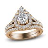 Thumbnail Image 1 of Diamond Halo Bridal Set 2 ct tw Round 14K Rose Gold