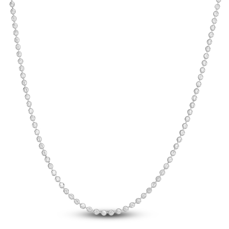 Main Image 1 of Beaded Chain Necklace 14K White Gold 20&quot; 2.5mm