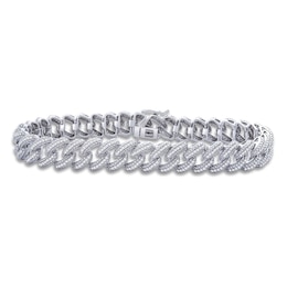 Men's Diamond Bracelet 1-1/2 ct tw Round 14K White Gold 8.5"