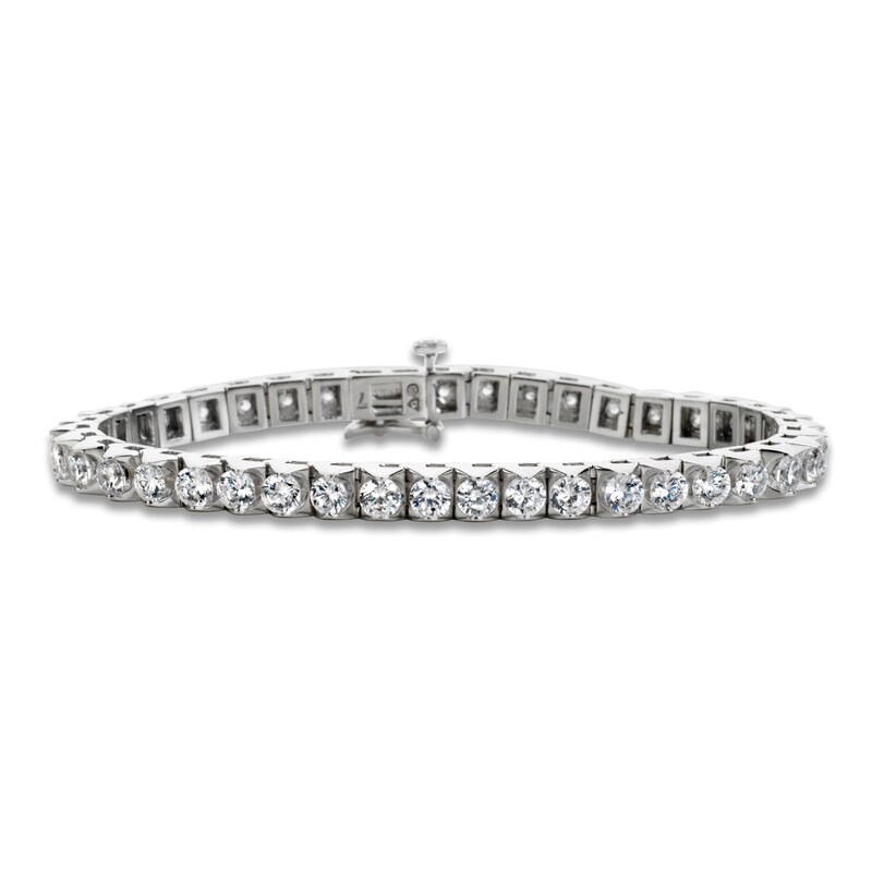 Main Image 1 of Diamond Tennis Bracelet 4 ct tw Round 14K White Gold 7"