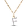 Thumbnail Image 1 of Diamond Letter F Necklace 1/10 ct tw Round 14K Yellow Gold 18"