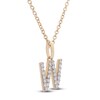 Thumbnail Image 2 of Diamond Letter W Necklace 1/10 ct tw Round 14K Yellow Gold 18"