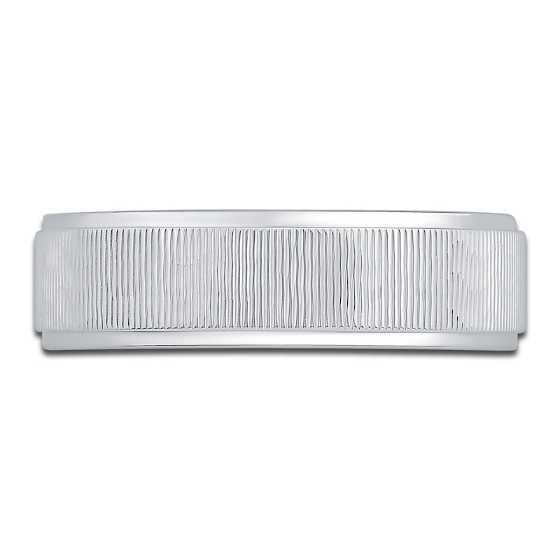 Main Image 3 of Men's Textured Wedding Band 14K White Gold 6.0mm