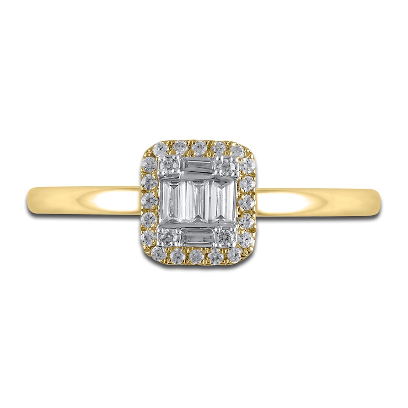 Main Image 3 of Diamond Promise Ring 1/5 ct tw Round/Baguette 14K Yellow Gold
