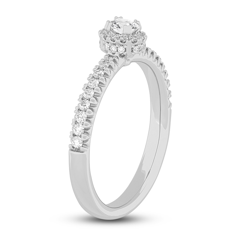 Main Image 2 of Diamond Promise Ring 3/8 ct tw Oval/Round 14K White Gold