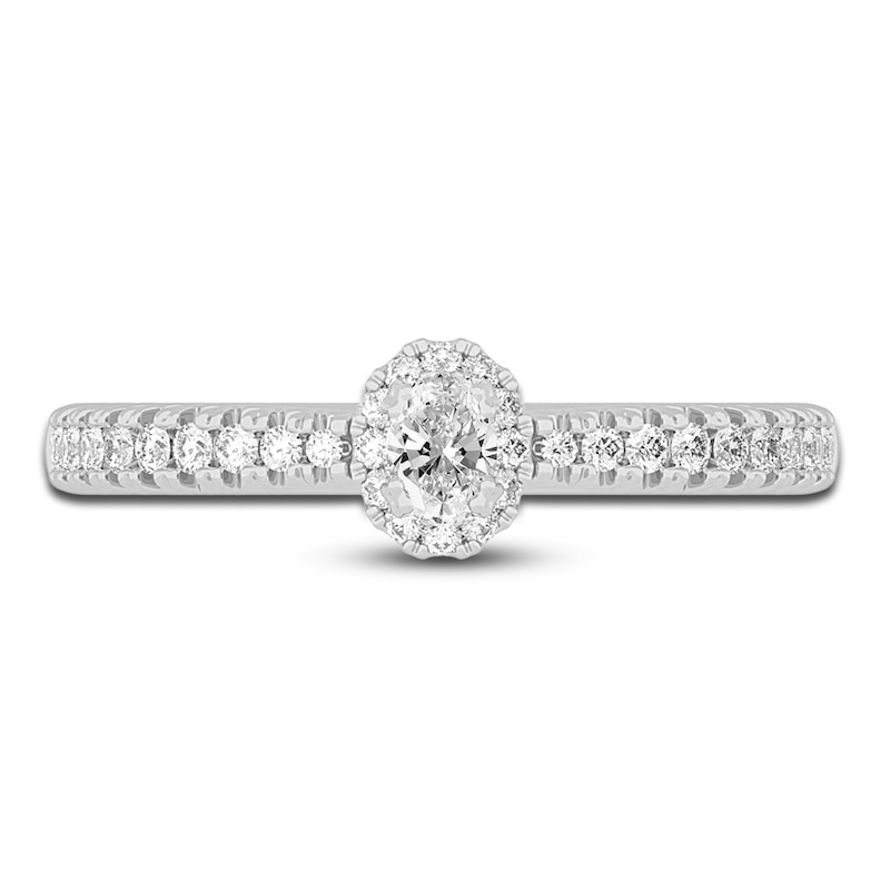 Main Image 3 of Diamond Promise Ring 3/8 ct tw Oval/Round 14K White Gold