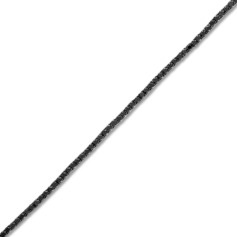 Main Image 2 of Black Diamond Tennis Bracelet 3 ct tw Round 14K White Gold 7"