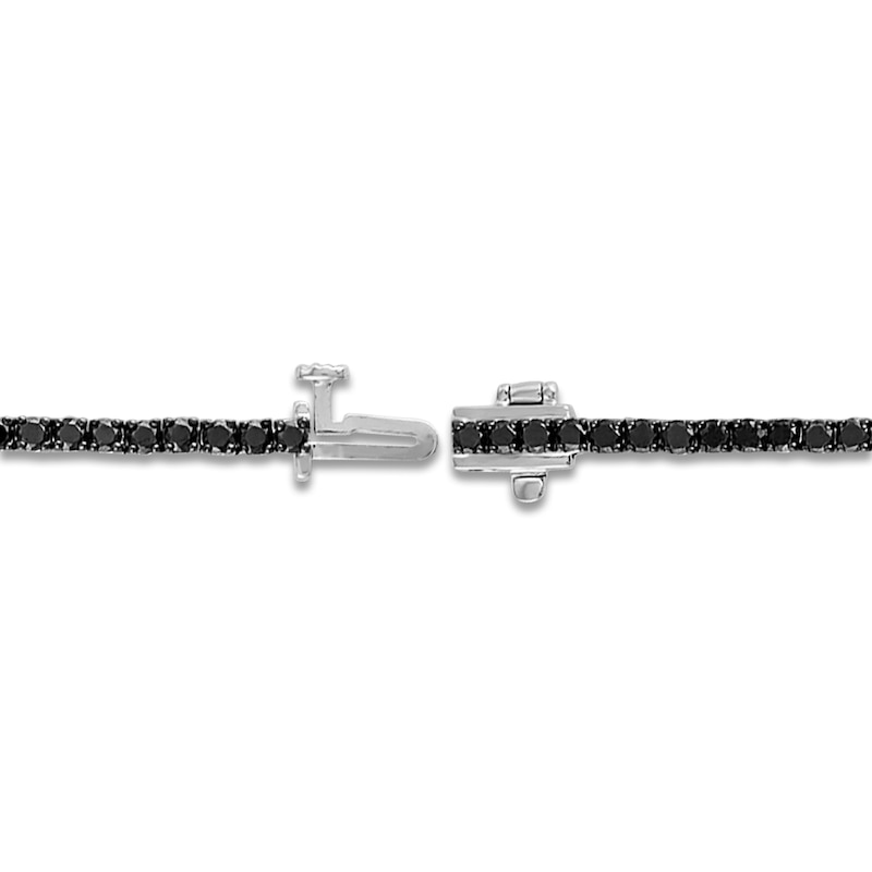 Main Image 3 of Black Diamond Tennis Bracelet 3 ct tw Round 14K White Gold 7"