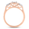 Thumbnail Image 2 of Round, Princess, Marquise & Pear-Cut Diamond 3-Stone Halo Ring 3/4 ct tw 14K Rose Gold